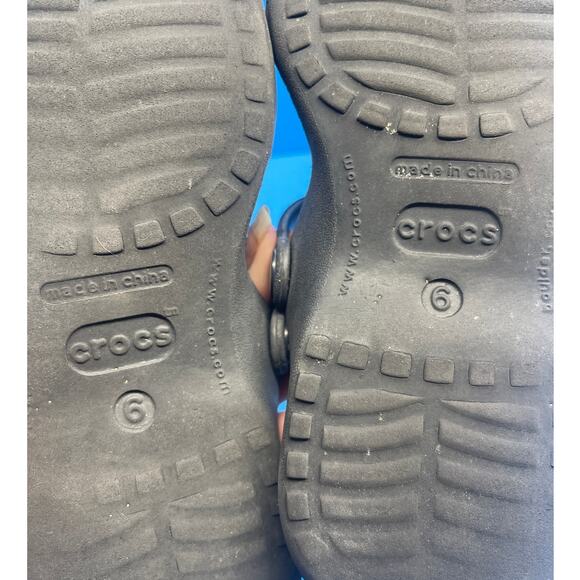 CROC Black 2 Strap Spa, Pool, Comfortable SANDALS Flip Flop Women Size 6 - Picture 10 of 10